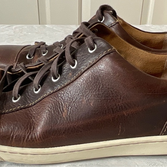 Born Men´s Bayne Sneakers Brown Leather Lace Up Shoes Size 10.5 - Picture 3 of 6